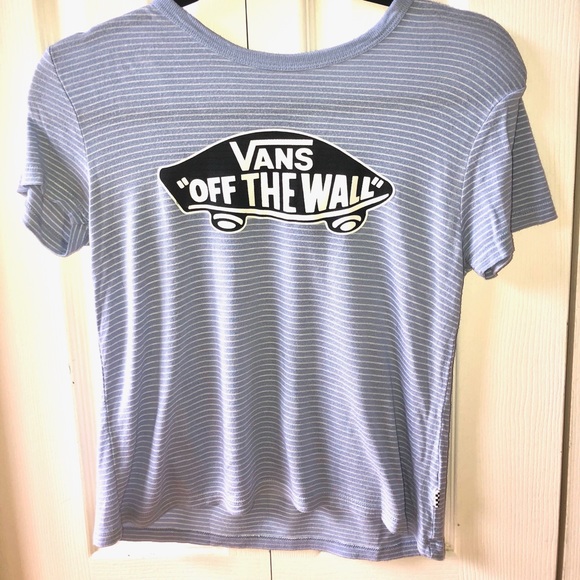 Vans Tops - blue & white striped vans tee!!🦋🦋